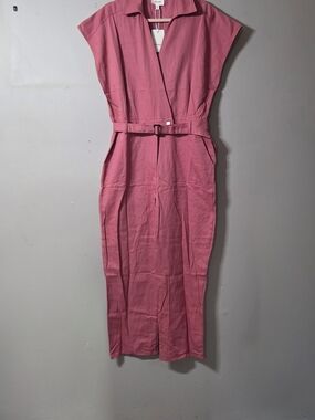 Belted Pink Utility Jumpsuit